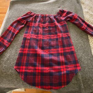 Off the shoulder plaid top